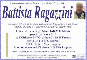 Manifesto Annuncio Ragazzini Battista