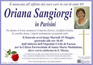 Oriana Sangiorgi | Onoranze Funebri Gamberini manifesto sangiorgi oriana