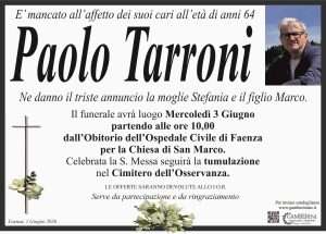 Manifesto Annuncio Tarroni Paolo