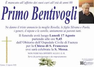 Primo Bentivogli | Onoranze Funebri Gamberini Manifesto Anuncio Bentivogli Primo