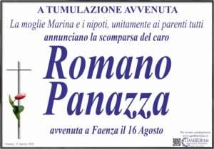 Romano Panazza | Onoranze Funebri Gamberini Manifesto Panazza Romano